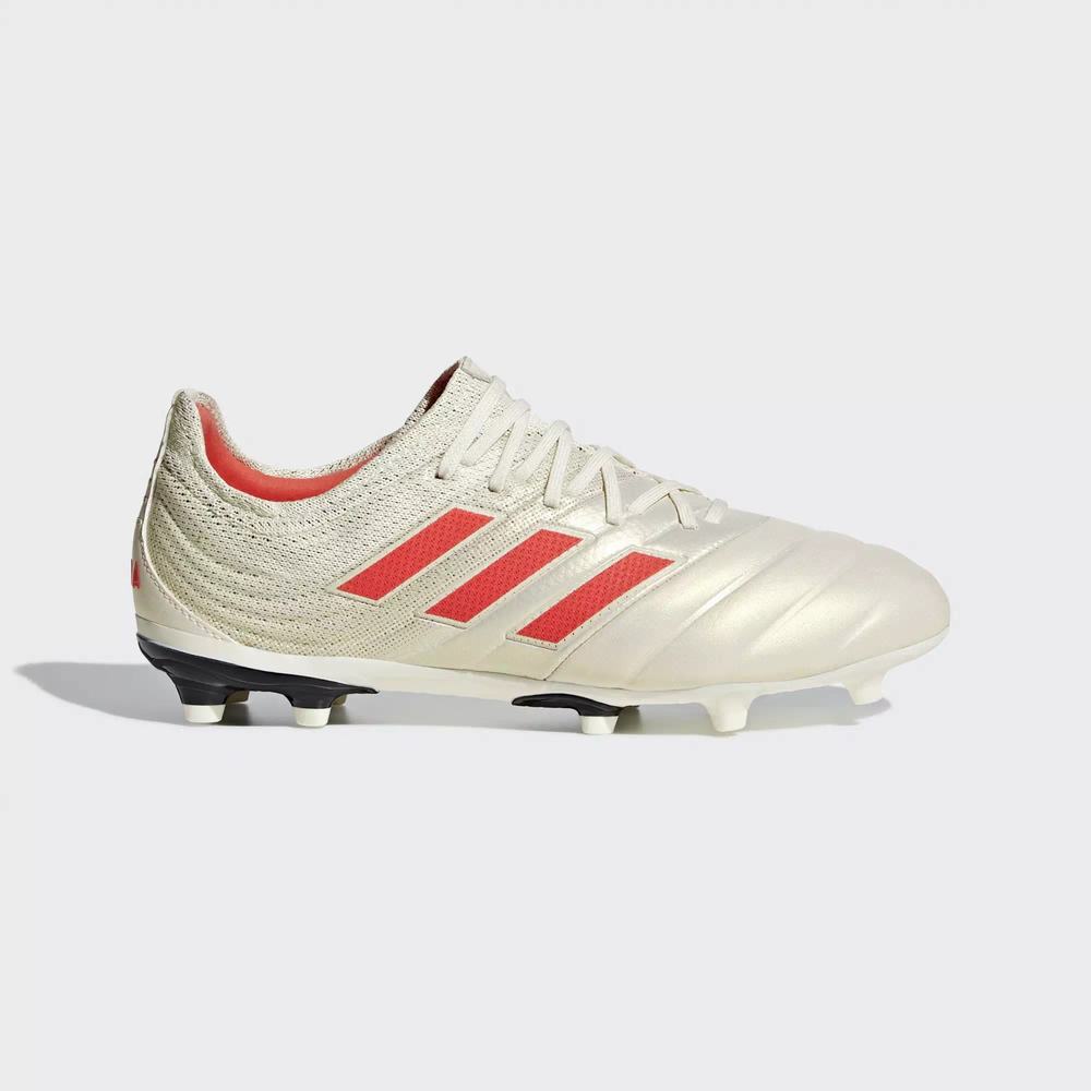 Adidas Copa 19.1 Firm Ground Tacos de Futbol Blancos Para Niña (MX-80507)